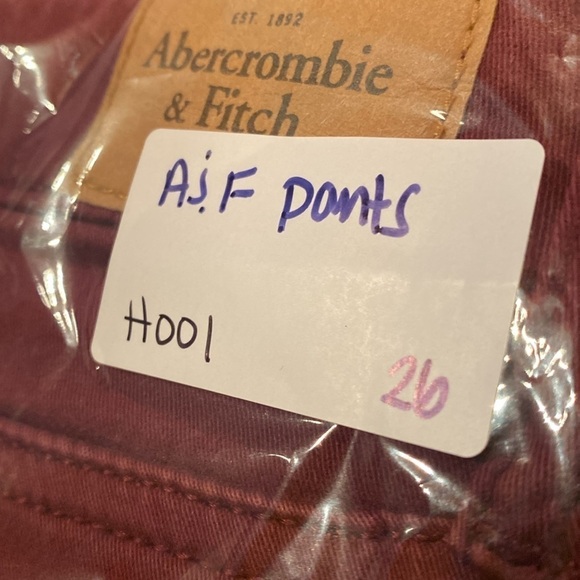 Abercrombie and Fitch Crimson Red Burgundy Skinny Ankle Jeans Size 2 Y2K 26 - Picture 9 of 9
